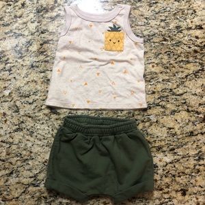 Old Navy Pineapple Tank Short Set